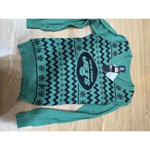 New York Jets NFL Logo Women's V-Neck Sweater NWT Medium FOCO